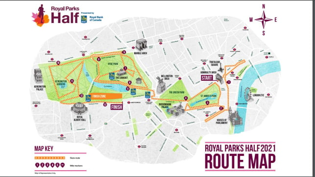 Royal Parks Half Course Map
